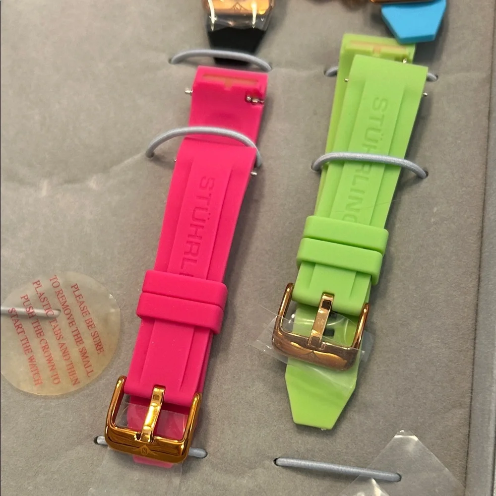 Stuhrling Original Women's Watch with Colorful Strap Set